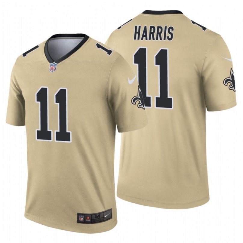 Men New Orleans Saints #11 Deonte Harris Nike Gold Inverted Legend NFL Jersey->new orleans saints->NFL Jersey